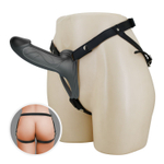 Черный полый мужской страпон London - 16,8 см. (Цвет: черный)