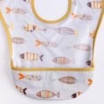 5545679 Нагрудник детский, непромокаемый с карманом «Рыбки» на липучке