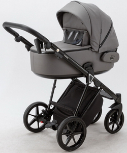 Детская коляска Adamex Porto Deluxe 2 в 1 PO-SA04 (СЕРАЯ.КОЖА)