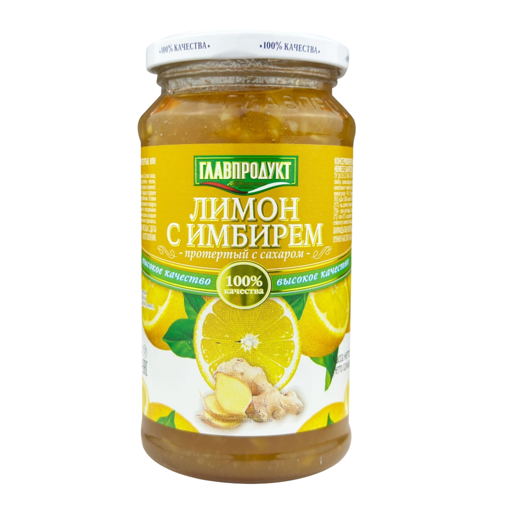 Лимон с имбирём "ГЛАВПРОДУКТ" протертая с сахаром 550г