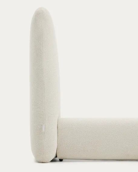 Кровать Martina со съемным чехлом из шенилла цвета экрю 180 x 200