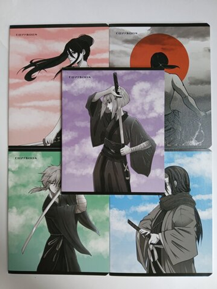 Тетради 48 листа А5+.  "Пространство Анимэ", общая, клетка. Формат А5+ (163*203 мм). Арт.120019. С полями. Комплект 5 шт.