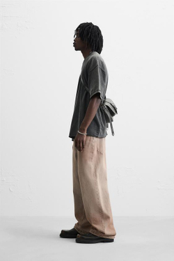 ZARA ТОЛСТОВКА RELAXED FIT С ЭФФЕКТОМ ПОТЕРТОСТИ, ТЕМНЫЙ АНТРАЦИТ