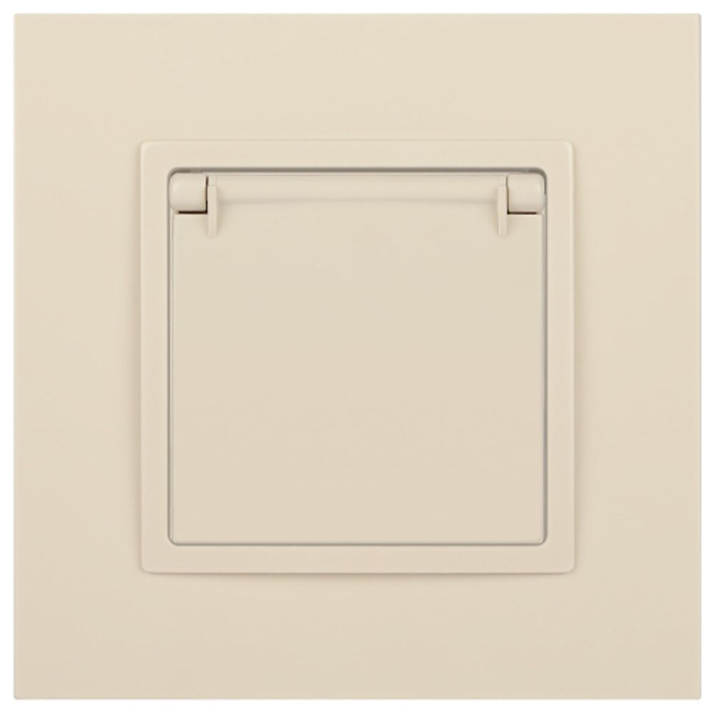 14-2103-02 ЭРА Розетка 2P+E Schuko со шторками с крышкой, 16A-250В, IP20, Эра Elegance, сл.кость