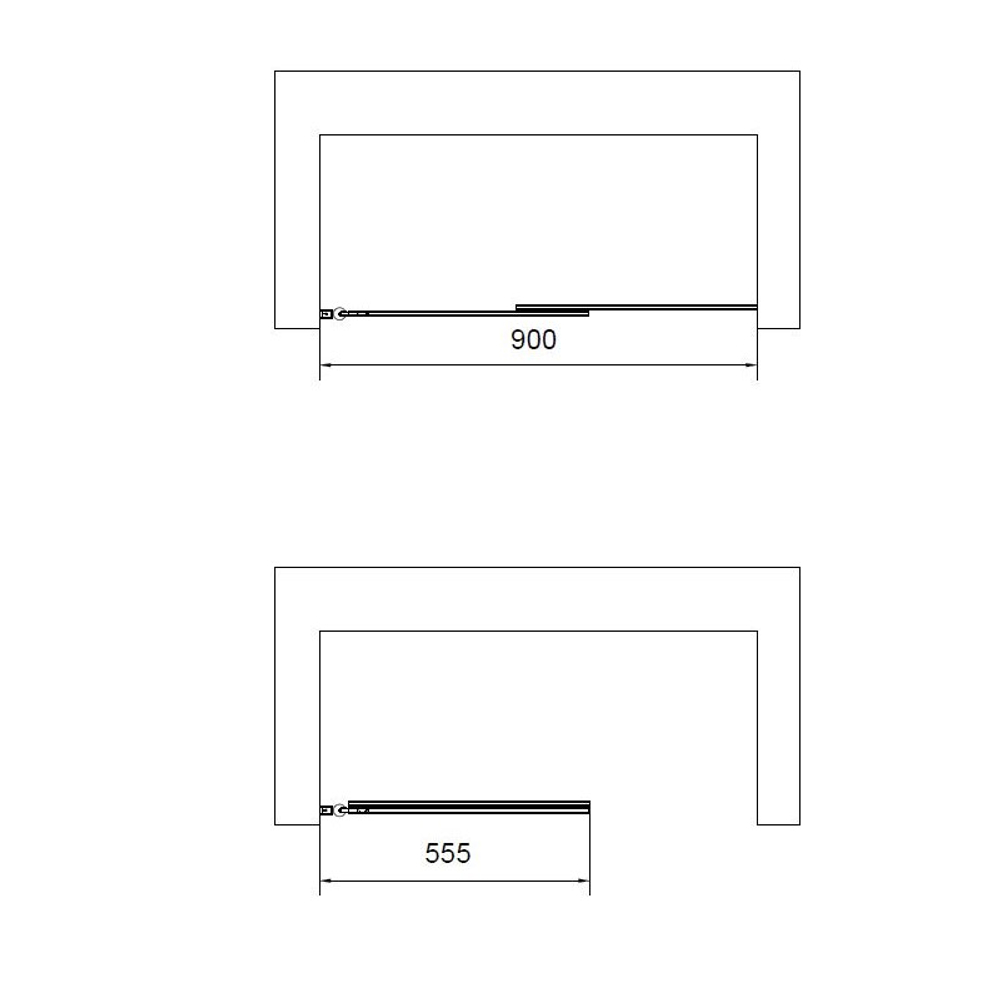 Душевая шторка на ванну VSB-6E900CLB-L, 900*1400, черный, стекло прозрачное, левая