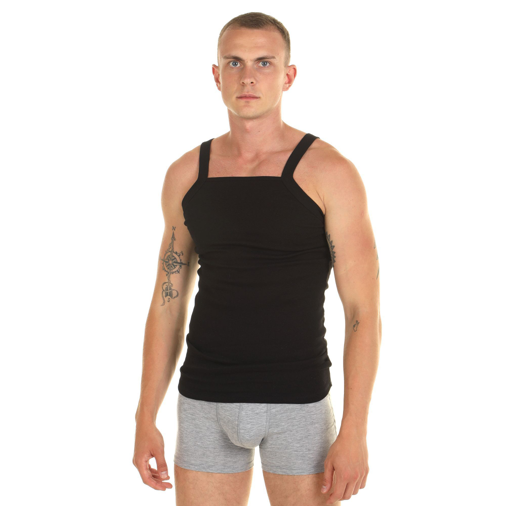 Мужская майка на узких бретелях (Размер: S) (Цвет: белый)