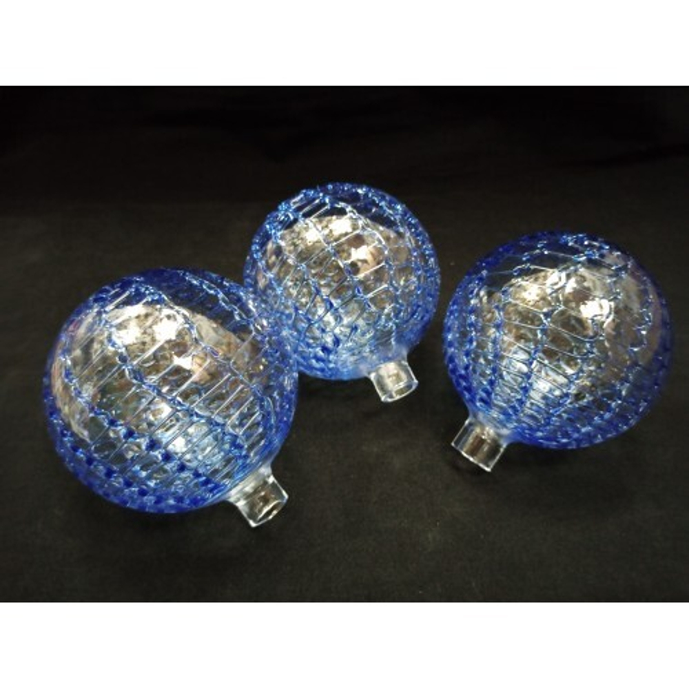 Плафон стеклянный "Синяя сетка" ф80