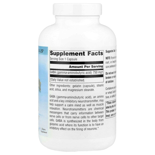 Source Naturals, Serene Science®, ГАМК, 750 мг, 180 капсул