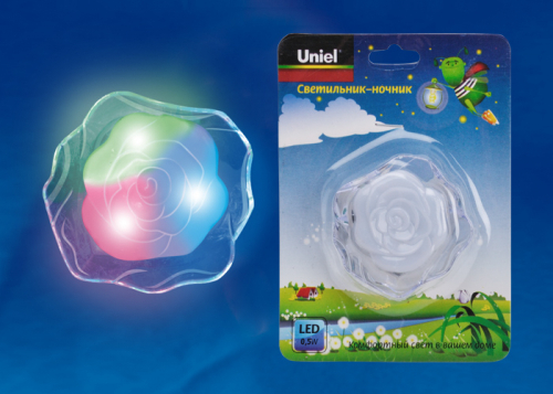 DTL-302-Роза/Pearl/4LED/0,5W Светильник-ночник. Блистерная упаковка