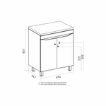 Тумба д/ванной "Лайн-70"  под раковину Марго-70 (MIXLINE)  (ПВХ)