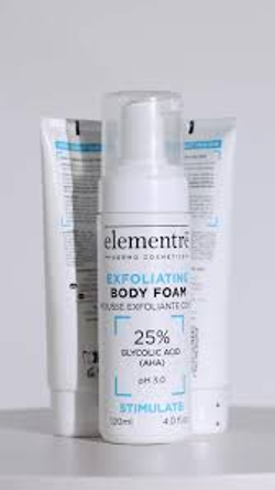 Пенка с АНА-кислотами 25% для тела 25% Alpha Hydroxy Acid Body Foam от Elementrè Dermo Cosmetics, Швейцария, для выравнивание тона и текстуры кожи, а также борьба с избыточным себумом.