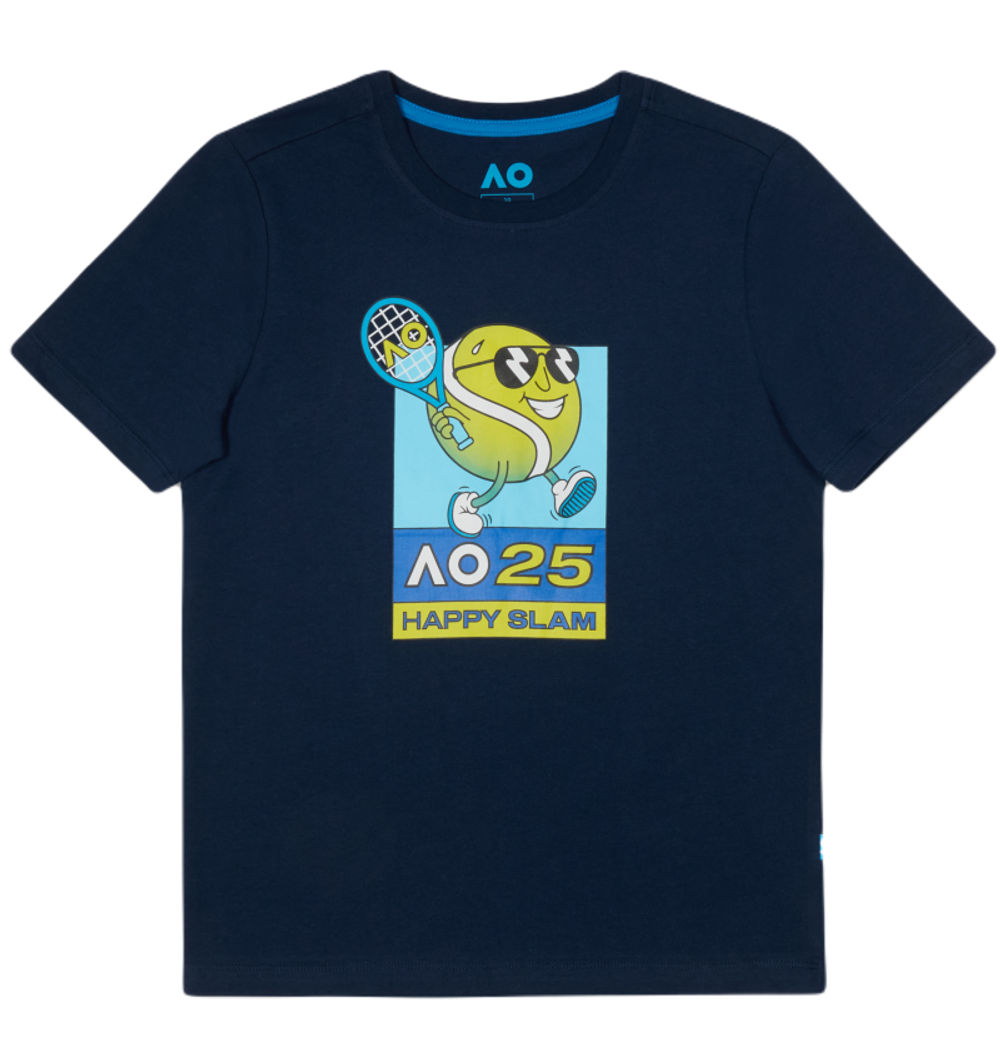 Футболка для мальчика теннисная Australian Open Line It Up - небесный