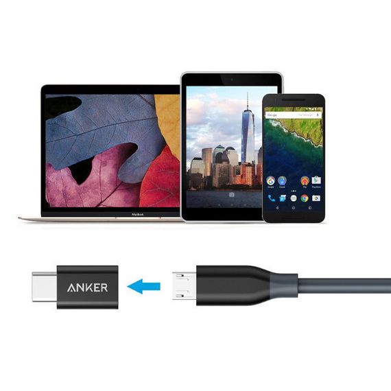 Переходник Anker MicroUSB to USB-C Black (B8174011) 2 шт. в комплекте