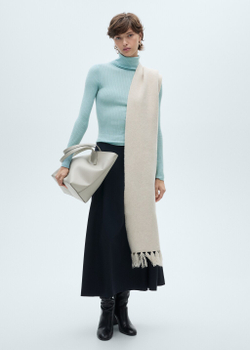 Джемпер из смесовой шерсти с воротником с отворотом