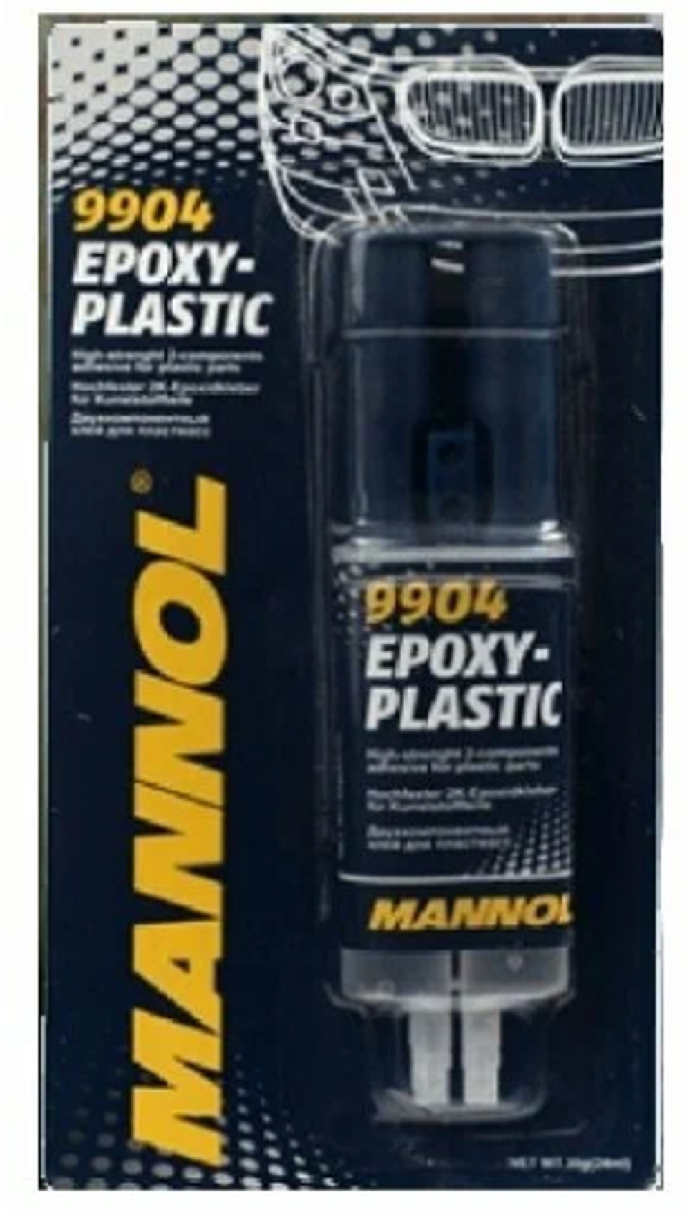 Клей эпоксидный 2-компонентный  Шприц-тюбик Epoxi-Plast  MANNOL (30гр) 9904