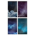 Блокнот А7 40л. клетка "Ночные облака" греб. мел. карт., спл. Уф-лак (Schoolformat)