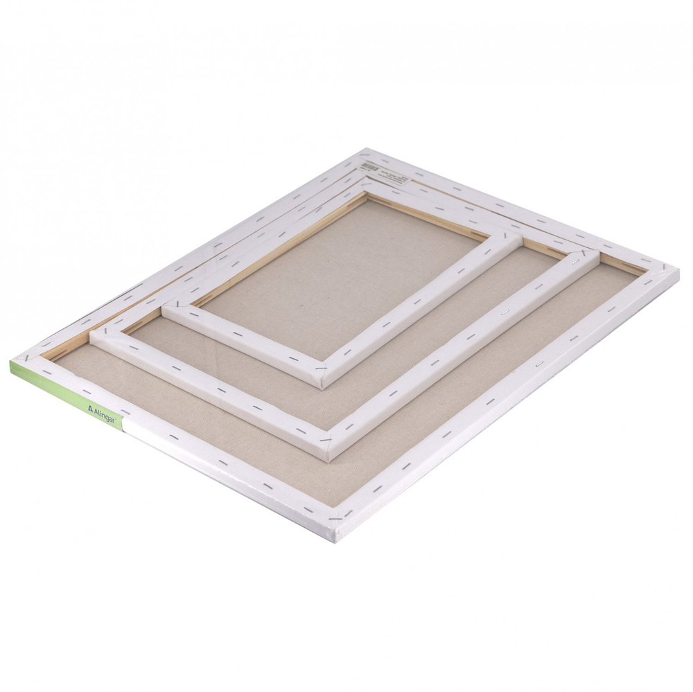 Набор холстов на подрамнике Alingar, 3 шт 20*30, 30*40, 40*50, 400 гр/м2 среднее зерно, хлопок, акриловая трёхкомпон. грунтовка, индивид. упаковка