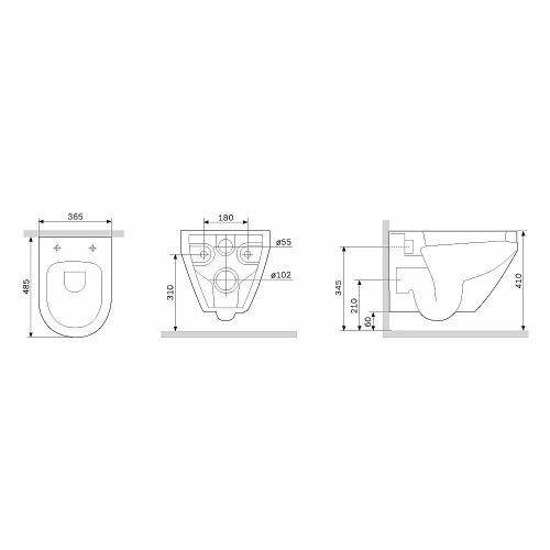 Унитаз подвесной AM.PM Spirit V2.0 C701700MBSC черный матовый, безободковый