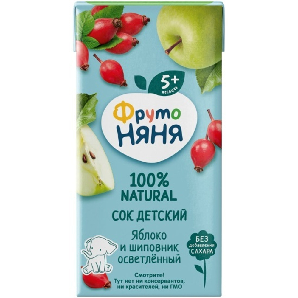 Сок Фруто Няня яблоко и шиповник осветленный 0,5 л