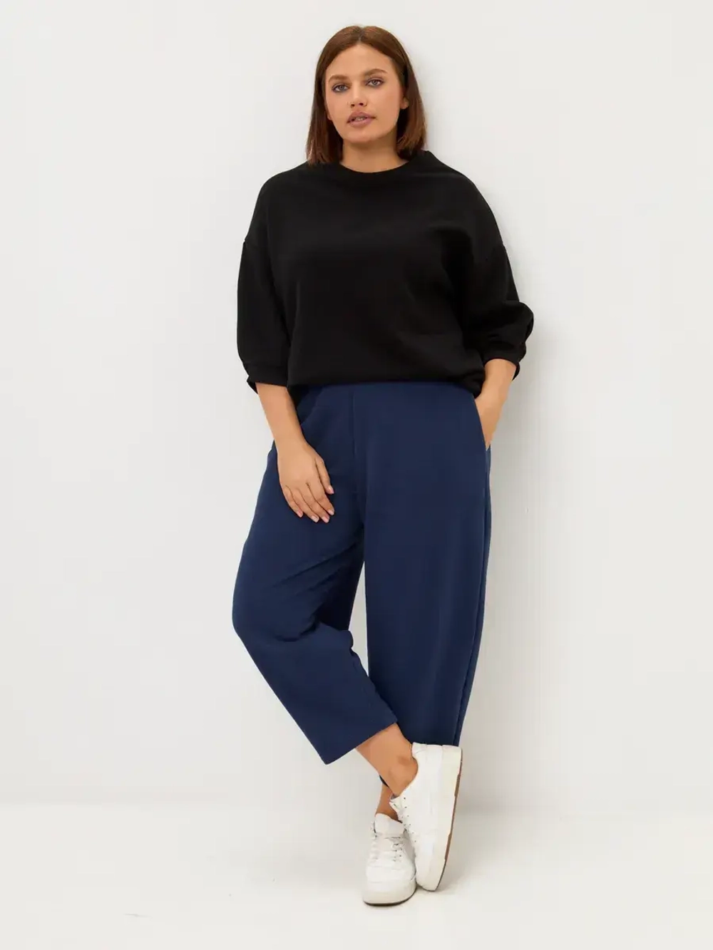 Брюки утепленные бананы с начёсом классические