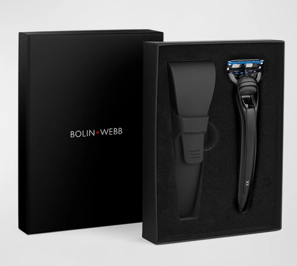 Bolin Webb X1 - Подарочный набор: бритва X1 черная, дорожный чехол