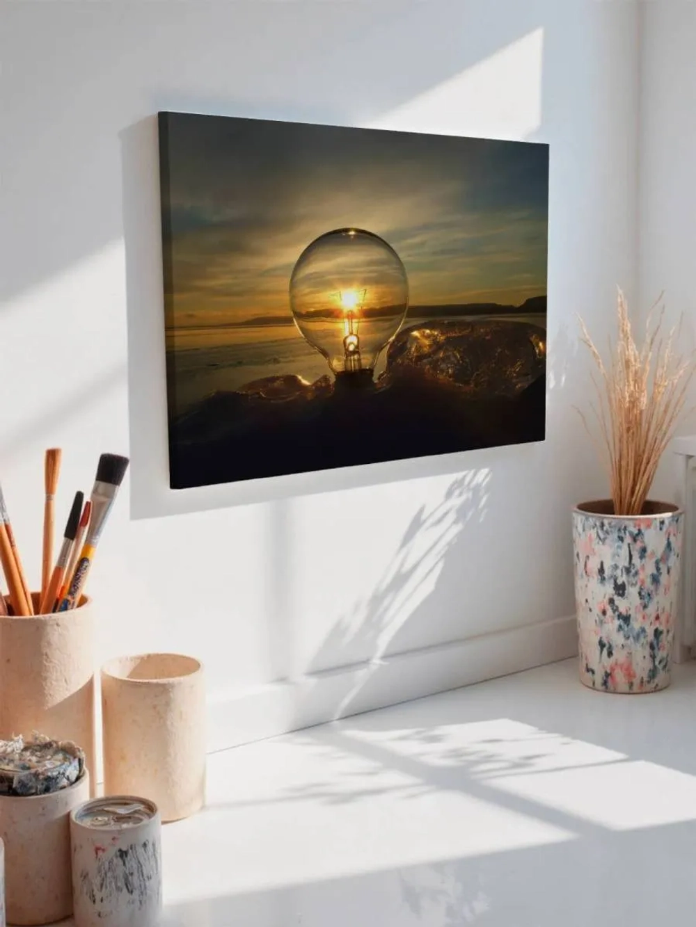 Картина на стену 40 X 50 Лампочка на море
