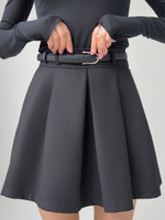 Юбка Yu Ze Fashion 2019322 однотонная короткая плиссированная