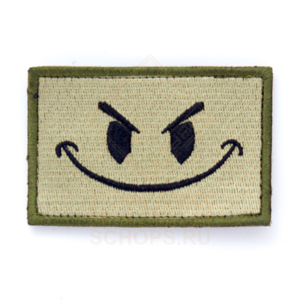 Патч ТВФ вышивка Angry smile, Green