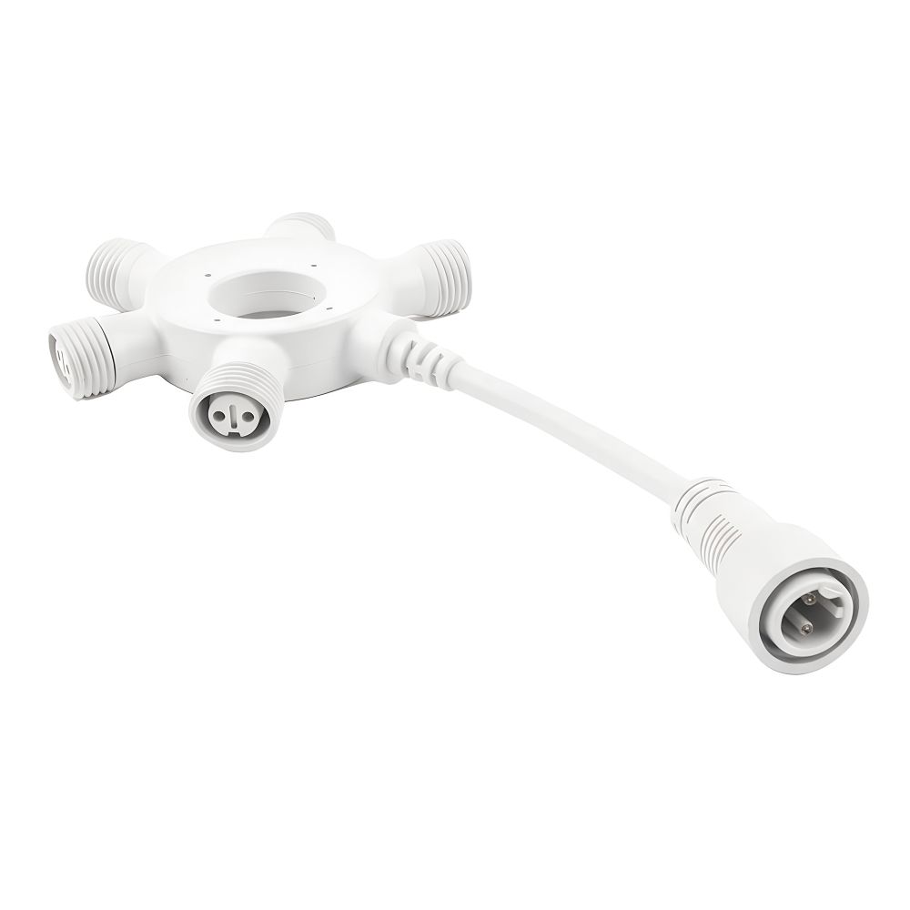 UTC-F90 Y6 WHITE Соединитель для гирлянд серии F90RPO. круговой. 1 вход-5 выходов. Белый. ТМ Uniel