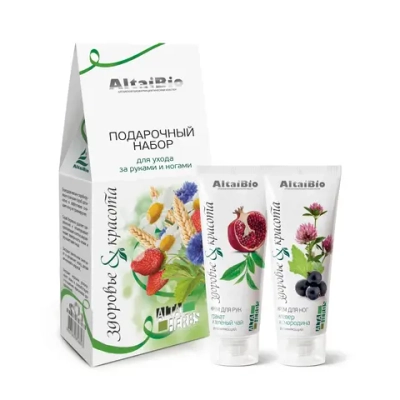 AltaiBio Набор для рук и ног (крем / рук Гранат / зел.чай, крем / ног / увл. Клевер / смородина), Две линии