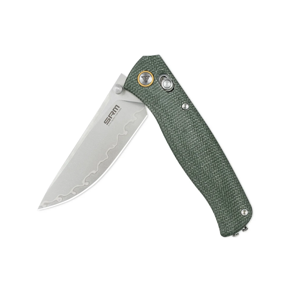 Нож складной SRM 255L-MG3 Medal Beadblast (140Cr Laminated, Green Micarta)