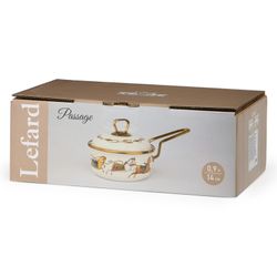 КОВШ LEFARD ЭМАЛИРОВАННЫЙ, СЕРИЯ PASSAGE, 14СМ/0,9Л D=14 СМ ДЛИНА=31СМ ПОДХОДИТ ДЛЯ ИНДУКЦИОН.ПЛИТ