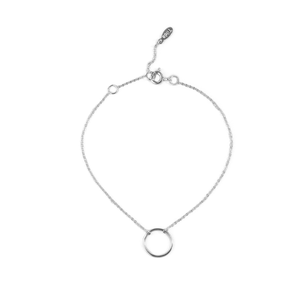 Браслет с кругом из серебра