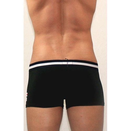 Мужские трусы боксеры черные с синей резинкой Tommy Hilfiger Black