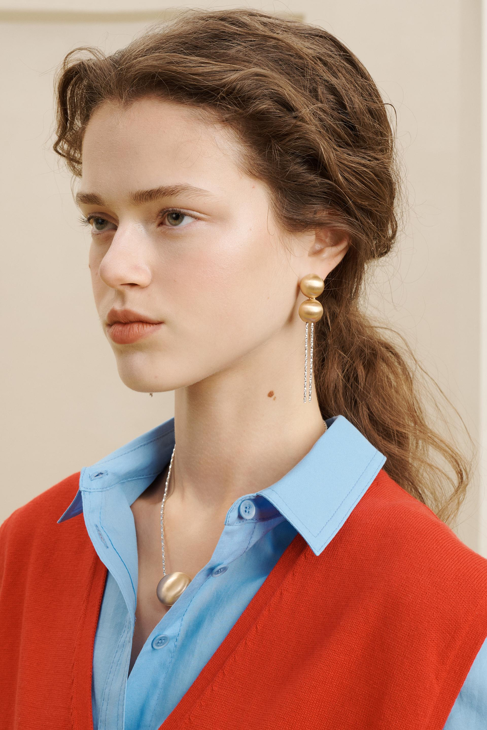 ZARA РУБАШКА С ДЛИННЫМИ РУКАВАМИ, СИНИЙ/БЕЛЫЙ