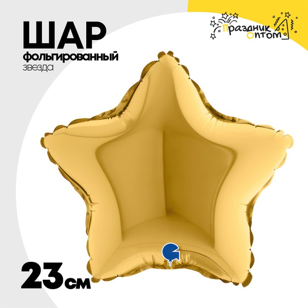 
          Шар фольгированный Звезда 23 см (Золотой)