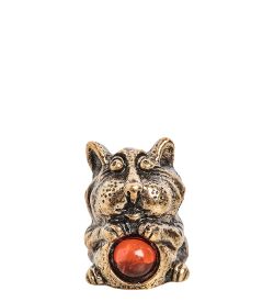 Народные промыслы AM-1027 Фигурка «Кот Матвей» (латунь, янтарь)