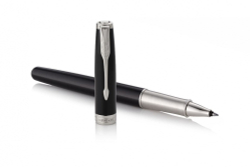 Ручка роллер Parker Sonnet  Lacquer Deep Black CT, стержень: F, цвет чернил: black, в подарочной упаковке