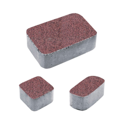 ТРОТУАРНЫЕ ПЛИТЫ КЛАССИКО - Б.1.КО.6 ГРАНИТ КРАСНЫЙ С ЧЕРНЫМ, КОМПЛЕКТ ИЗ 3 ВИДОВ ПЛИТ