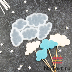 Силиконовая форма для леденцов «Облака 5 в 1»