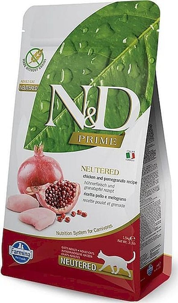 Корм Farmina N&amp;D Cat Chicken &amp; Pomegrante Neutered  300 gr кур. и гранатом д/взр. кошек