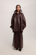 Юбка А-силуэта из экокожи