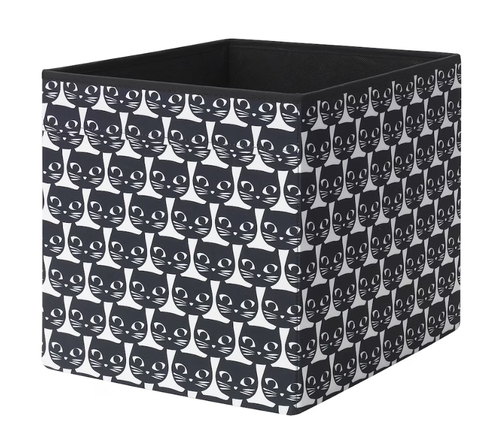 ДРЕНА DRONA Коробка котики 33х38х33 см, черный/белый