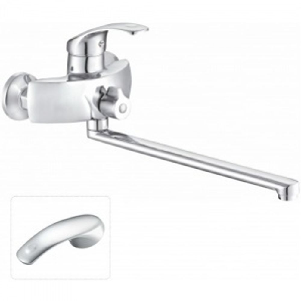 Смеситель ванна  DORON 2622-35L шар, хром, излив 350 мм, лейка 1 режим