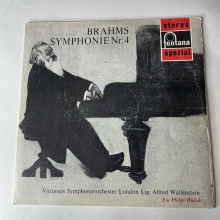 Винтажная виниловая пластинка LP Brahms Брамс, Virtuoses Symphonieorchester London, Alfred Wallenstein, Симфония Symphonie Nr. 4 E Moll Op. 98 (Нидерланды 1973)