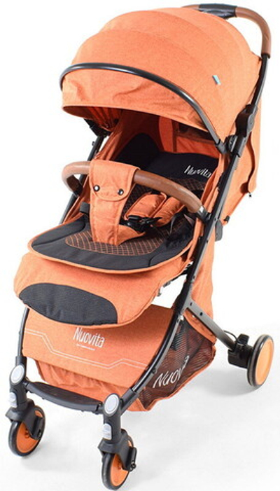 Прогулочная коляска Nuovita Giro Arancio, Nero/ Оранжевый, Черный