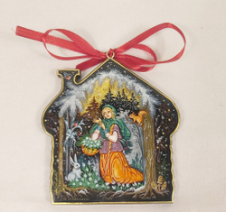 Сувенир "Домик" с росписью Палех в подарочном футляре