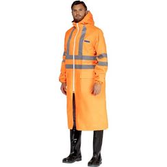 Плащ сигнальный влагозащитный Waterproof Line Extra-Vision WPL ПВХ на молнии оранжевый с СОП