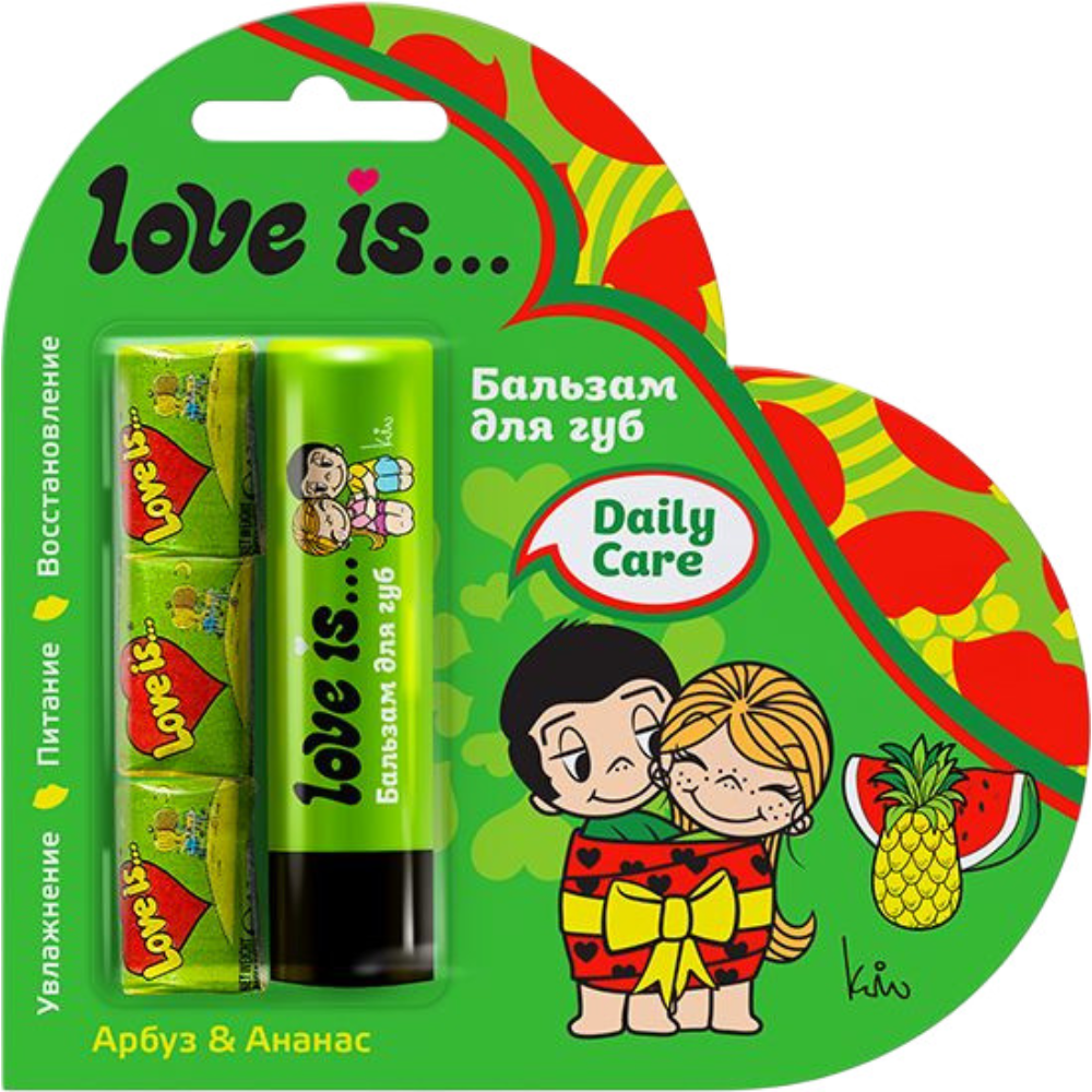 Бальзам для губ Love Is Арбуз Ананас+Жевательная резинка