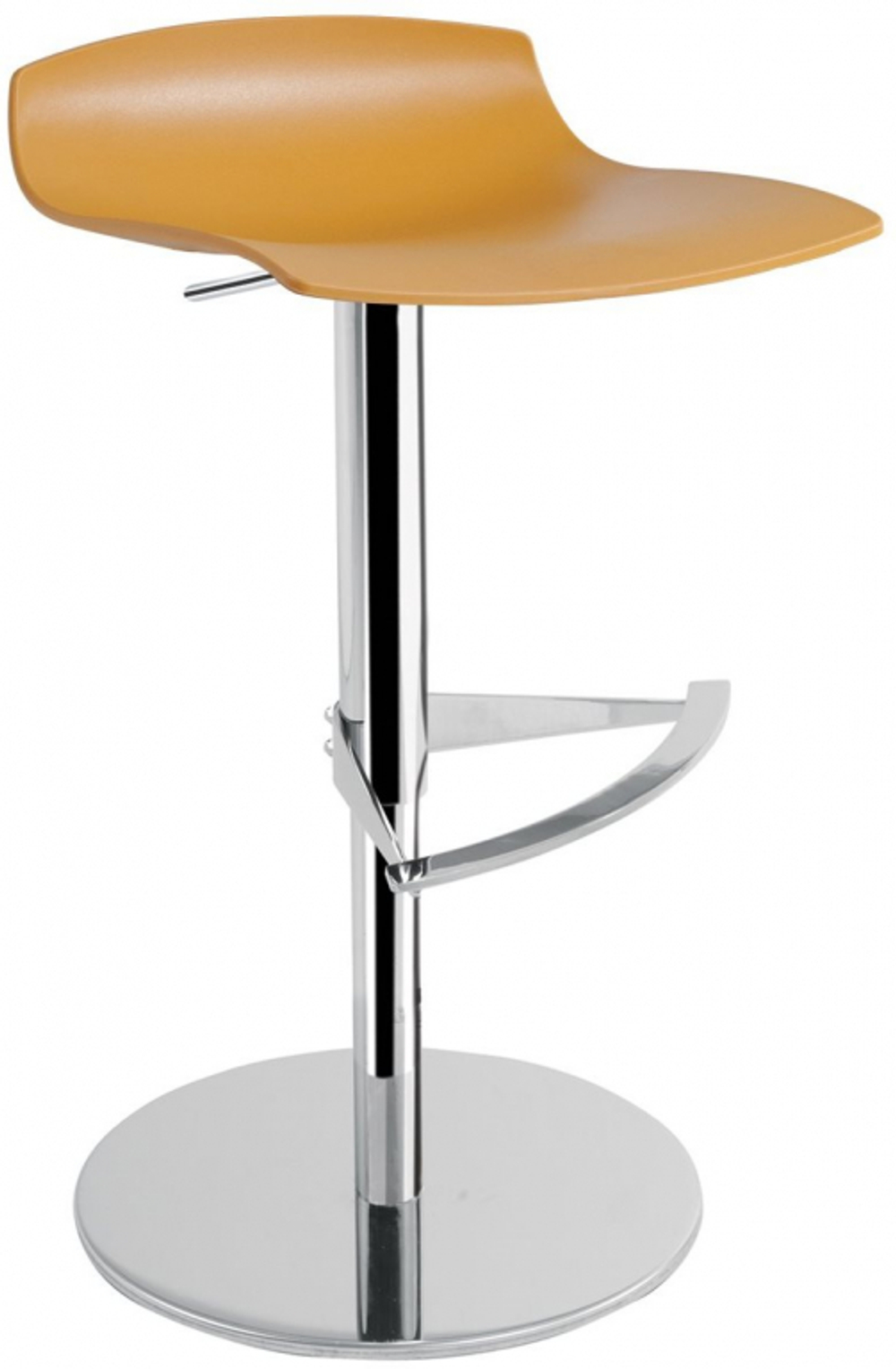 Табурет пластиковый барный Papatya X-Treme B Pro, полированный, хромированный, темно-желтый